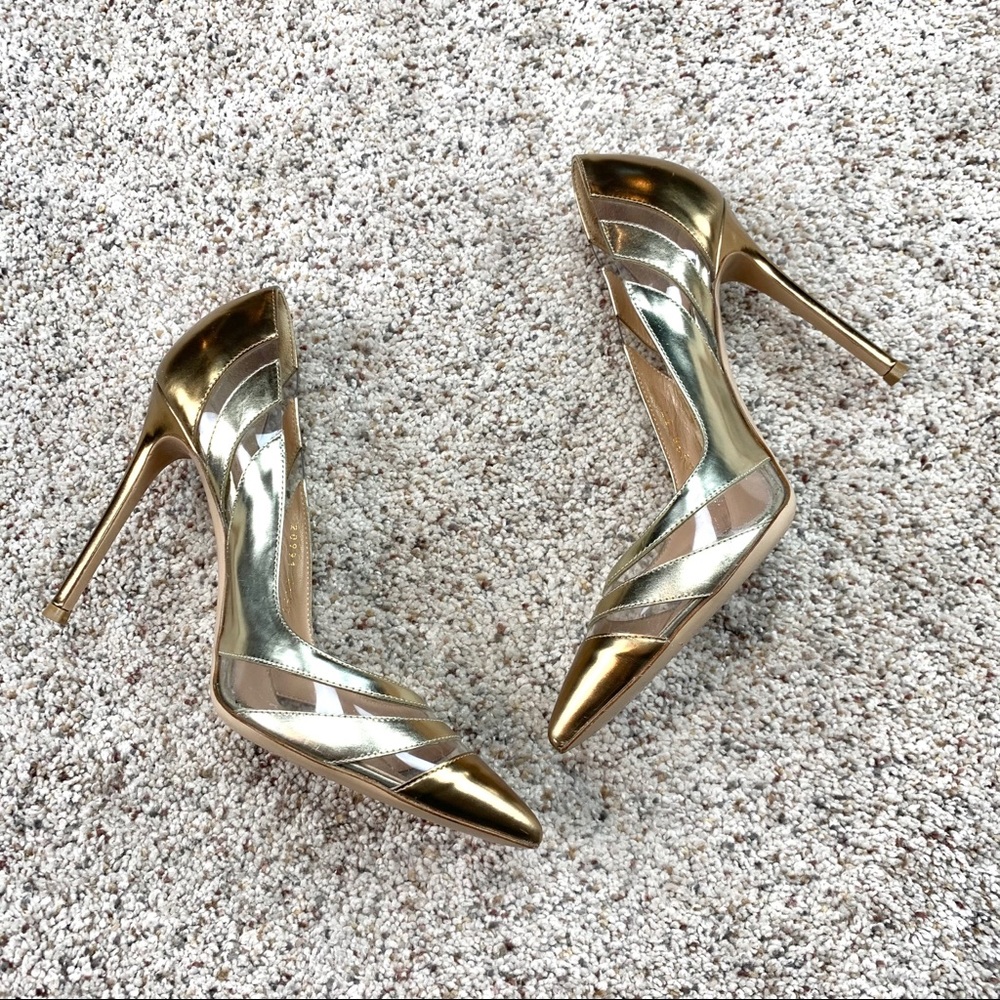 Gianvito Rossi Perspex Panel Metallic Leather Pump - Picture 4 of 13
